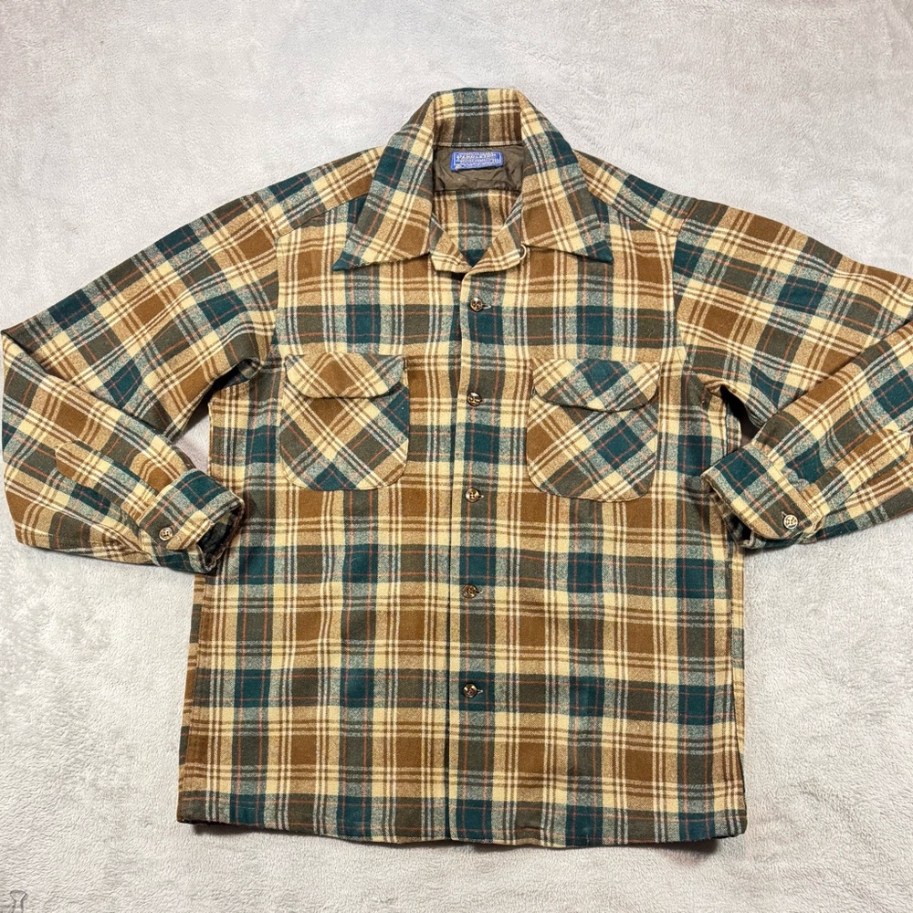 Vintage 70’s Pendleton Loop Collar Boardshirt 100… - image 1